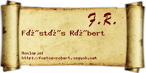 Füstös Róbert névjegykártya